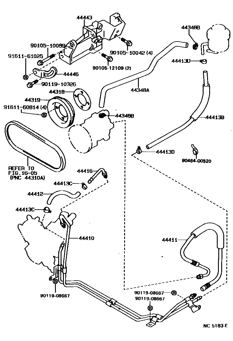 Toyota HILUX 动力转向配管 EPC diagram — NC5183E