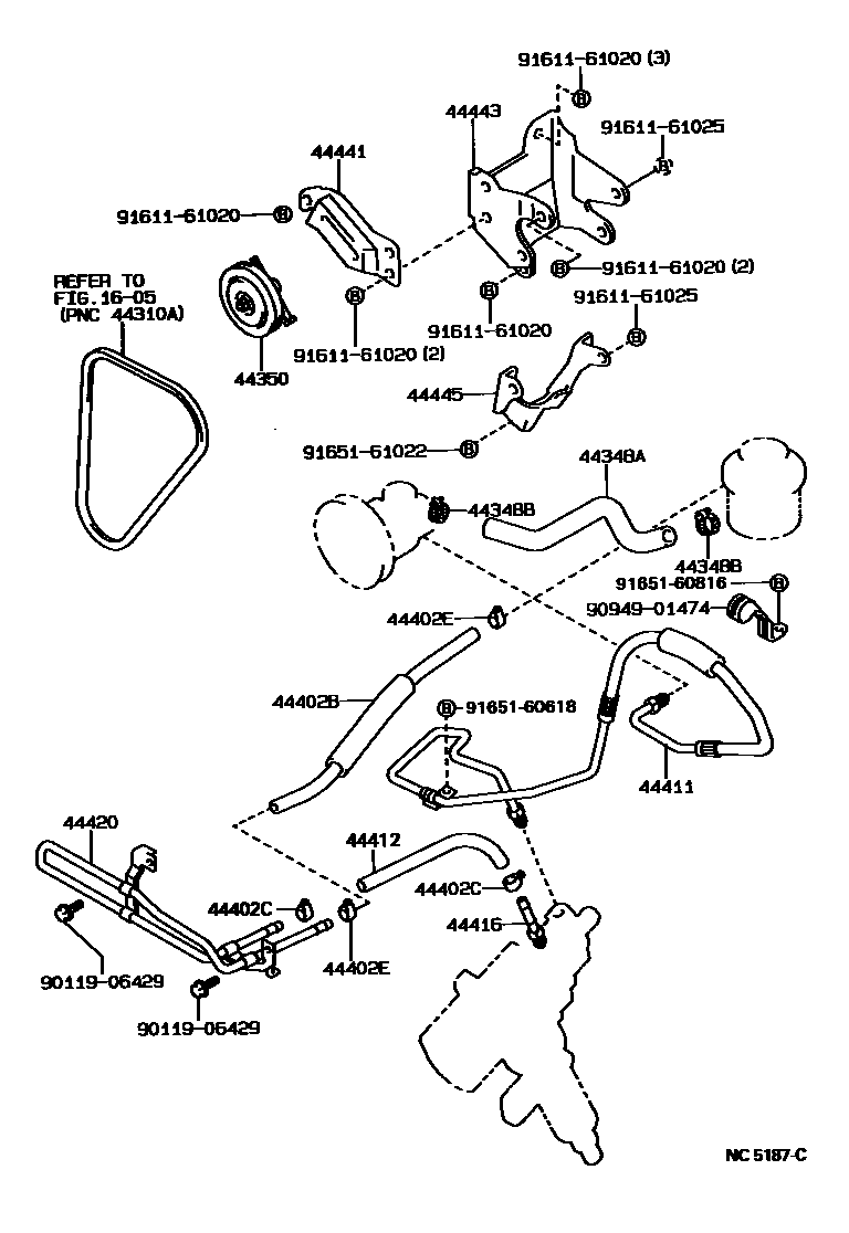 Toyota HILUX 动力转向配管 EPC diagram — NC5187C