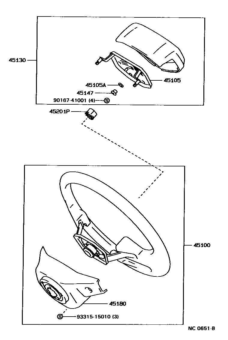 Toyota HILUX Steering Wheel EPC diagram — NC0651B
