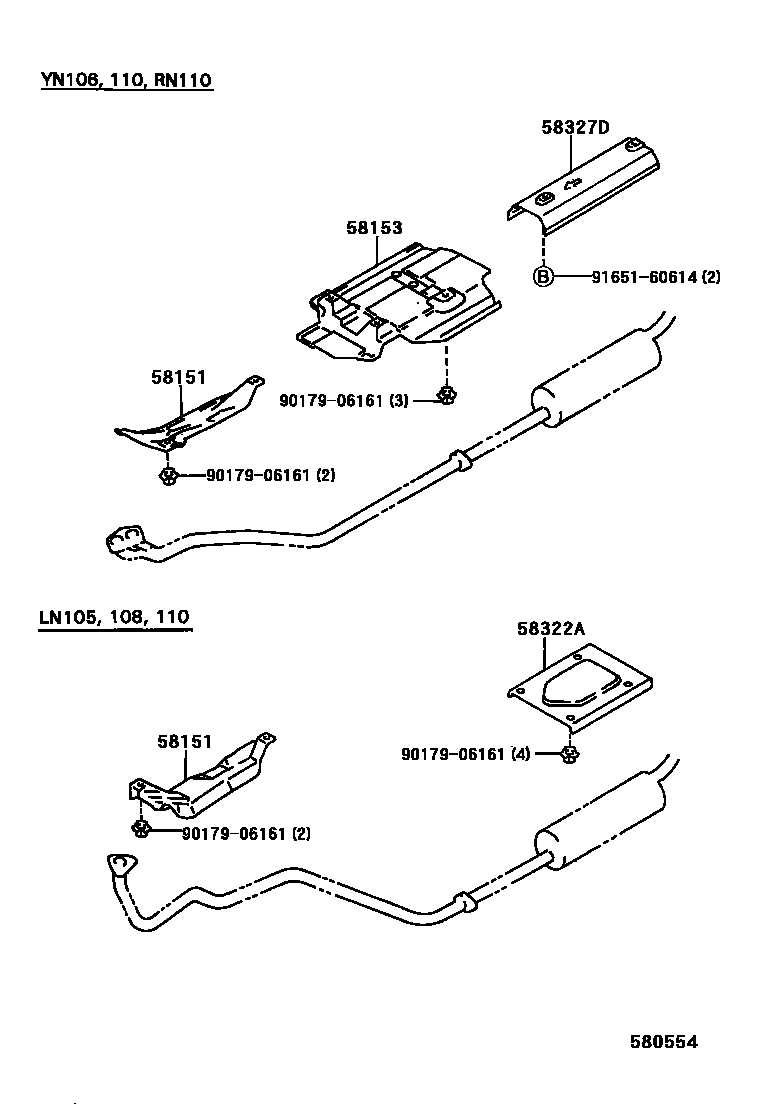 Toyota HILUX 地板隔热垫 EPC diagram — 580554