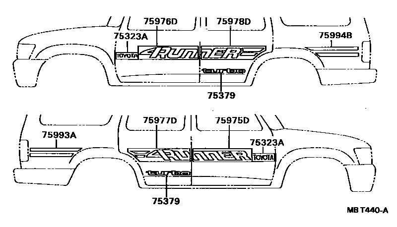 Toyota HILUX 车身镶条 EPC diagram — MBT440A