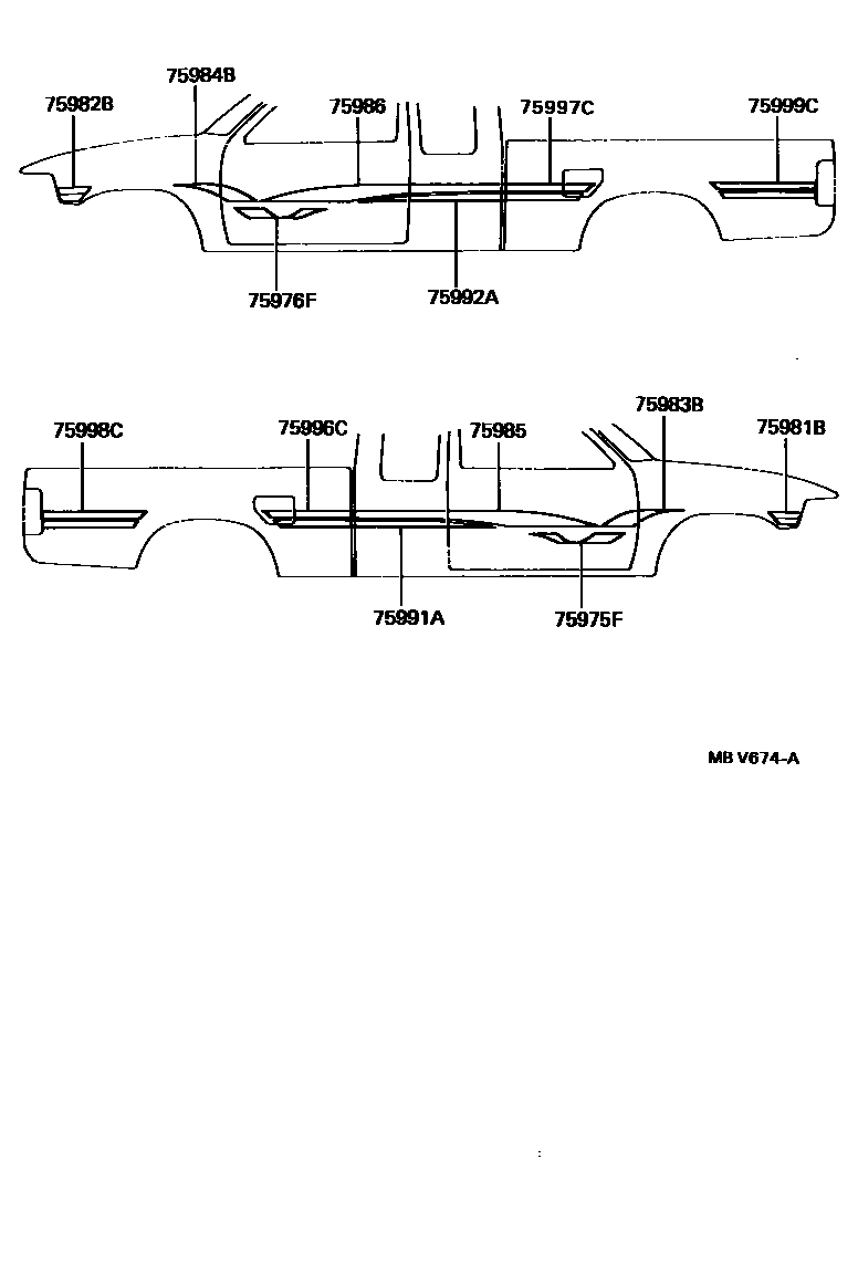 Toyota HILUX 车身镶条 EPC diagram — MBV674A