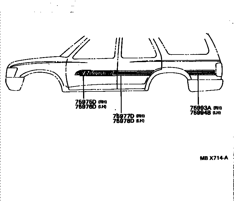 Toyota HILUX 车身镶条 EPC diagram — MBX714A