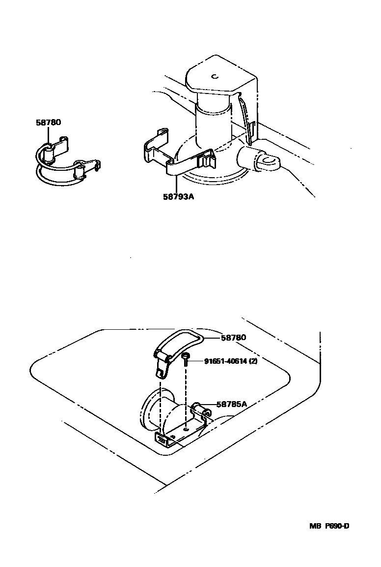 Toyota HILUX 工具箱和牌照支架 EPC diagram — MBP690D