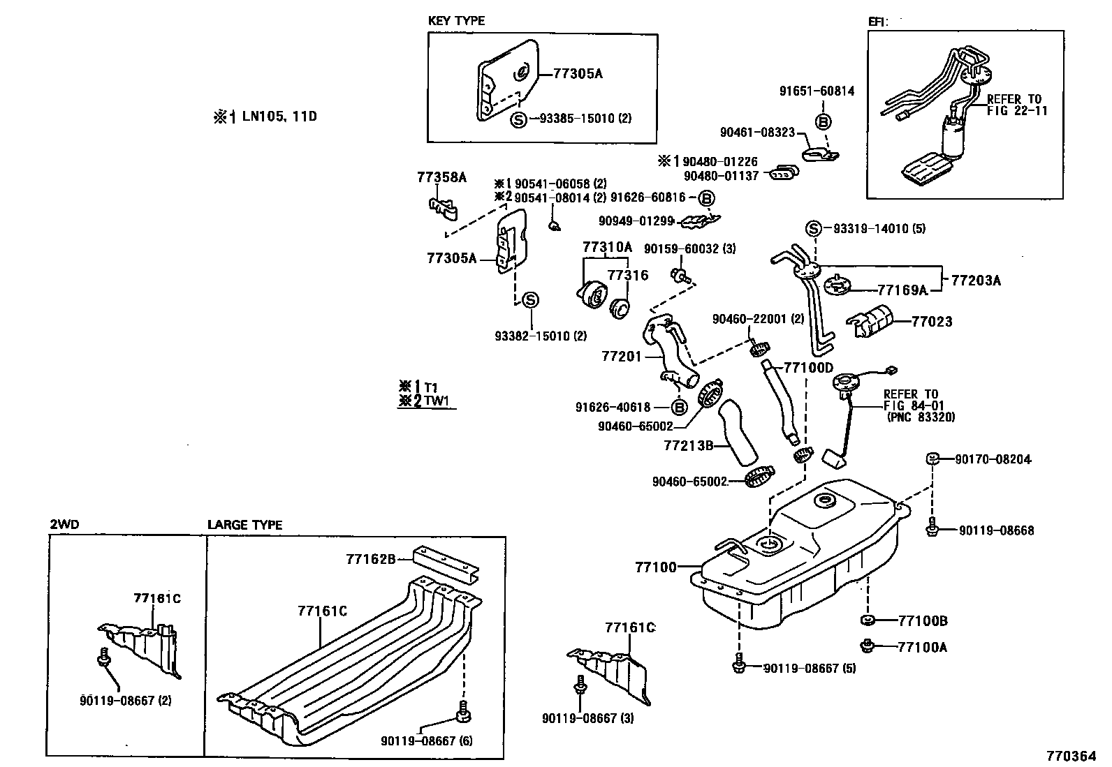 Toyota HILUX 燃油箱和燃油管 EPC diagram — 770364
