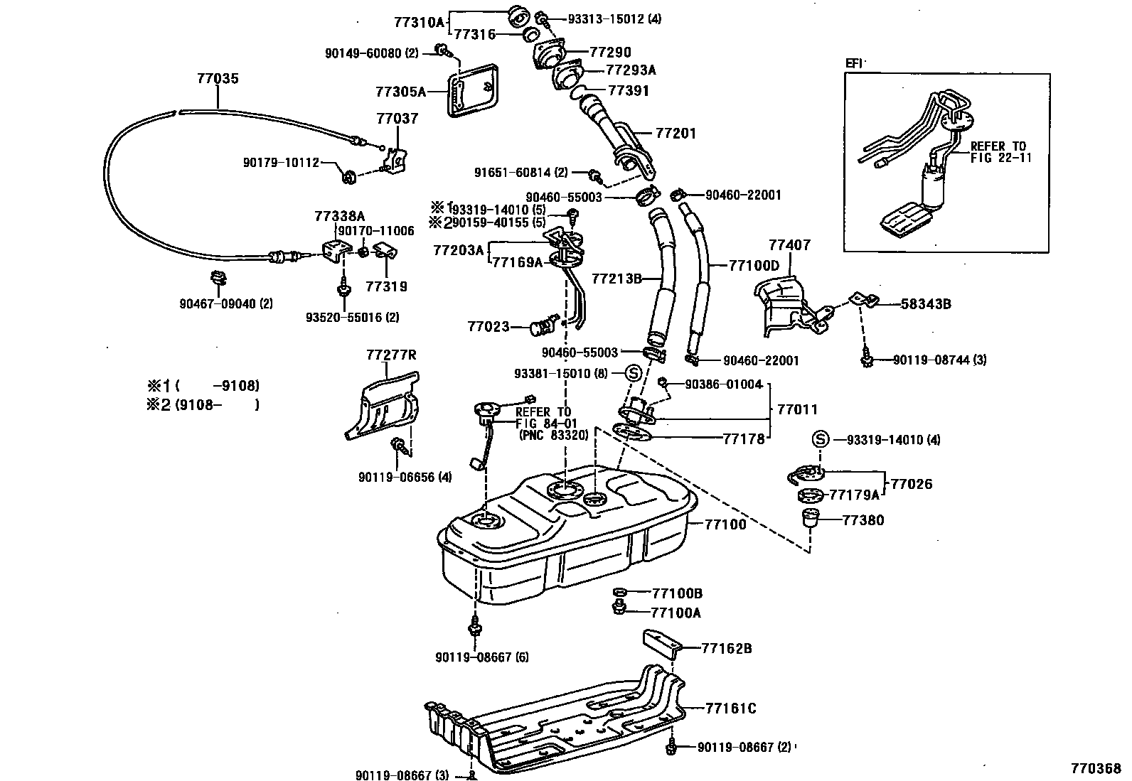 Toyota HILUX 燃油箱和燃油管 EPC diagram — 770368