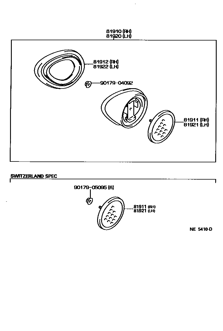 Toyota HILUX reflector EPC diagram — NE5410D