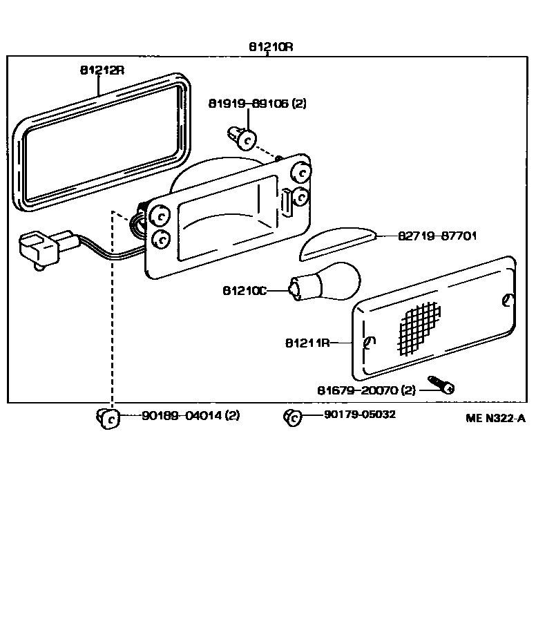 Toyota HILUX 后雾灯 EPC diagram — MEN322A