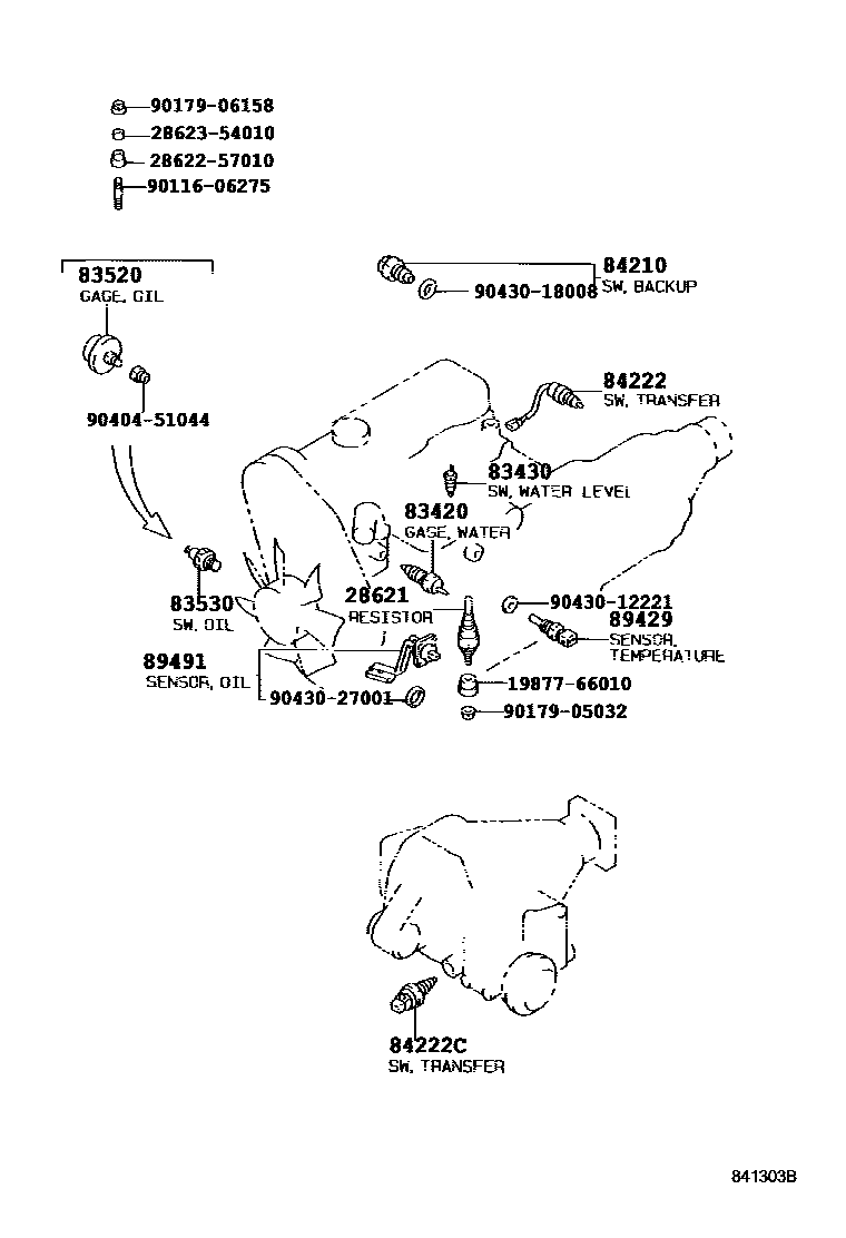 Toyota HILUX 开关和继电器和ECU EPC diagram — 841303B