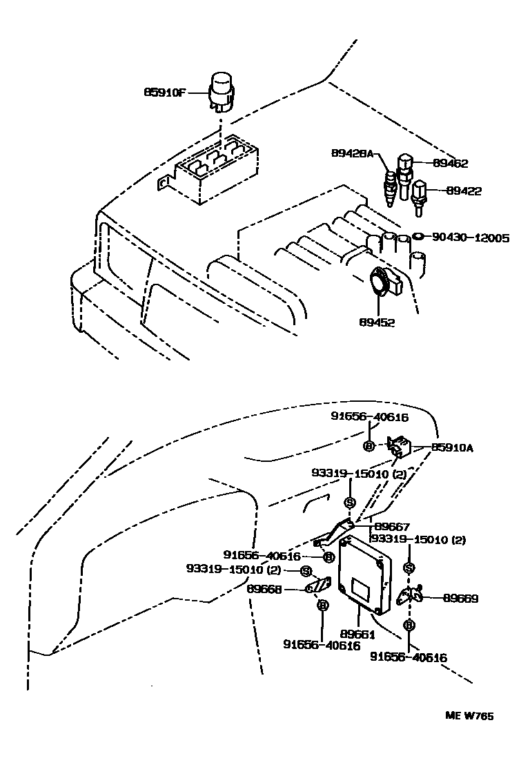 Toyota HILUX 电子燃油喷射系统 EPC diagram — MEW765