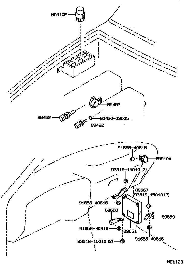 Toyota HILUX 电子燃油喷射系统 EPC diagram — NE1123