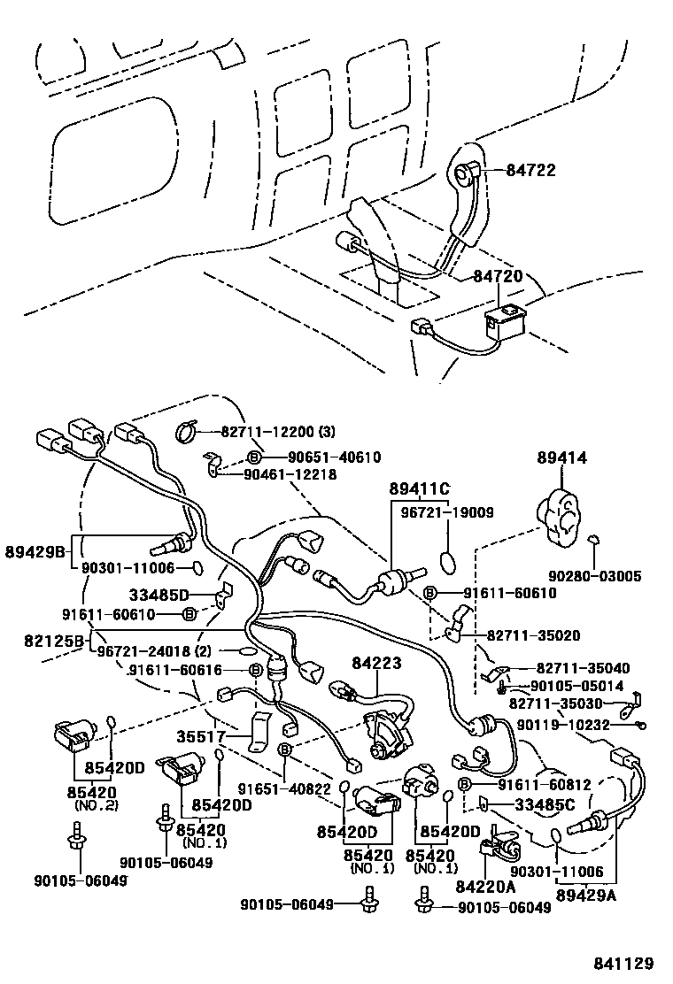 Toyota HILUX 超速档和电子控制变速器 EPC diagram — 841129