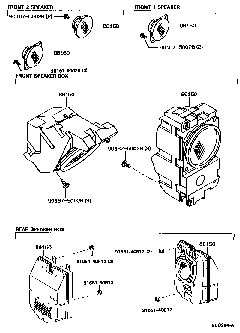 Toyota HILUX 扬声器 EPC diagram — NE0984A