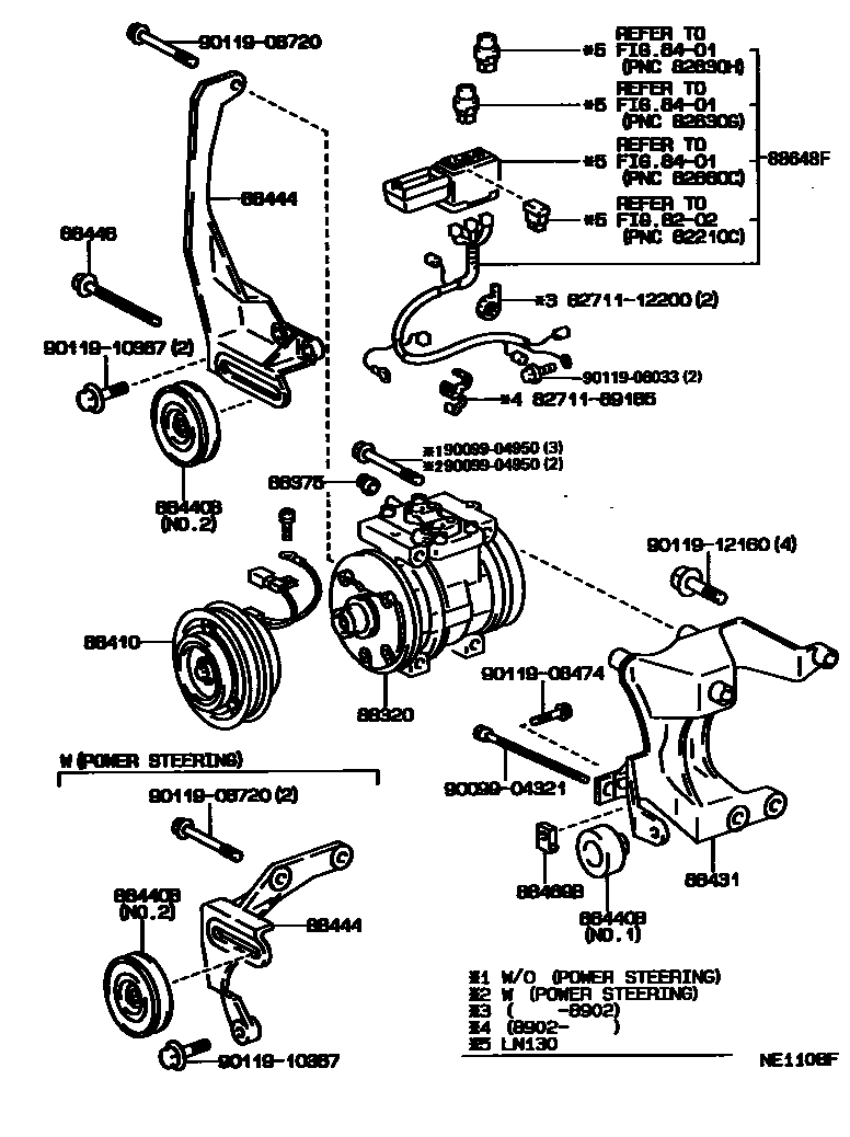 Toyota HILUX Heating & Air Conditioning - Compressor EPC diagram — NE1108F