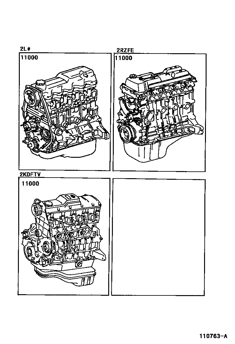Toyota HILUX Partial Engine Assembly EPC diagram — 110763A