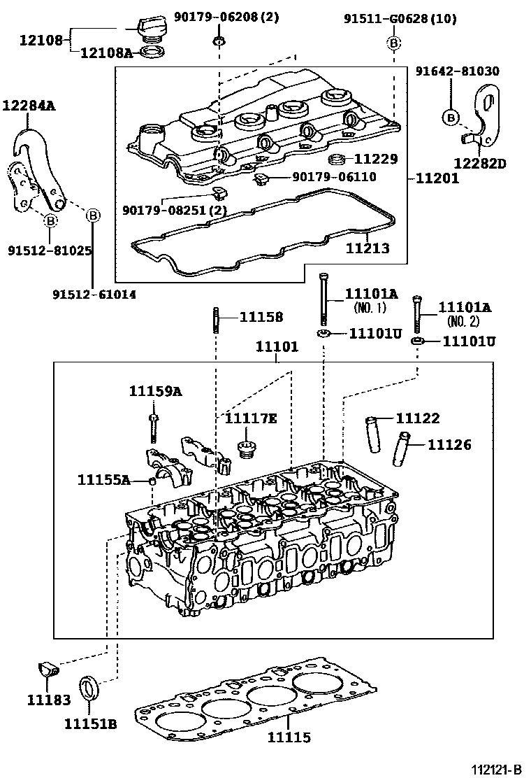 Toyota HILUX Cylinder Head EPC diagram — 112121B
