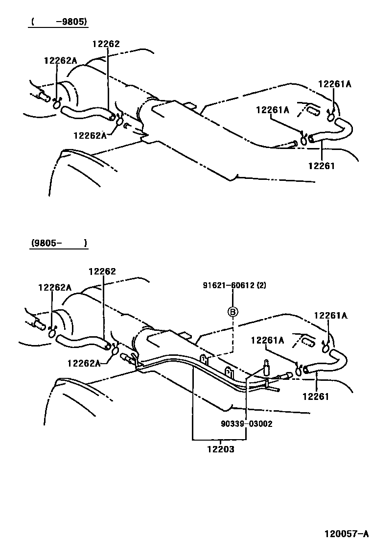 Toyota HILUX Ventilation Hose EPC diagram — 120057A