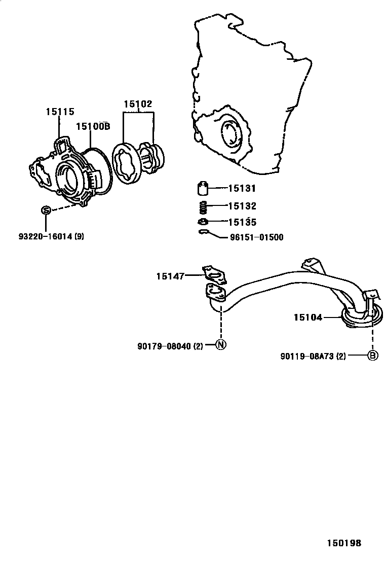 Toyota HILUX Engine Oil Pump EPC diagram — 150198