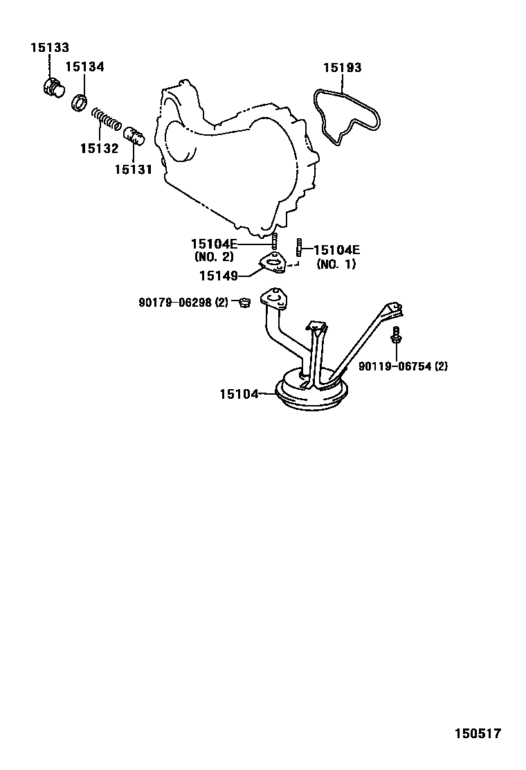 Toyota HILUX Engine Oil Pump EPC diagram — 150517