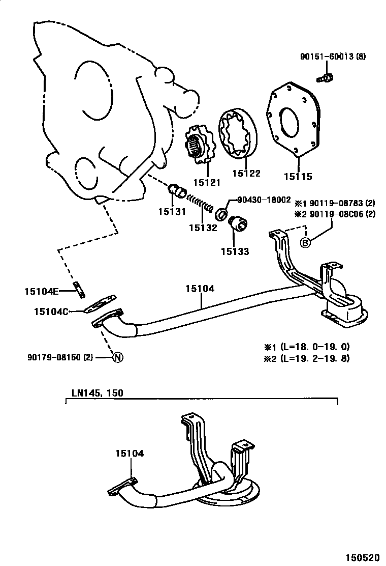 Toyota HILUX Engine Oil Pump EPC diagram — 150520