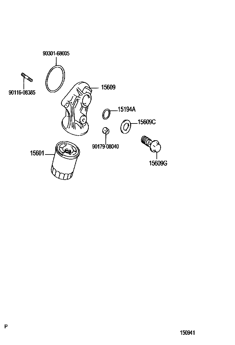 Toyota HILUX Oil Filter EPC diagram — 150941