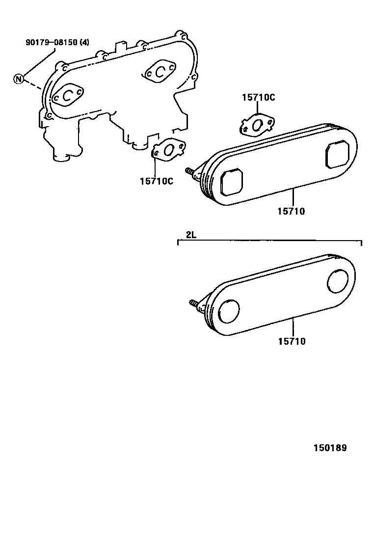 Toyota HILUX Engine Oil Cooler EPC diagram — 150189