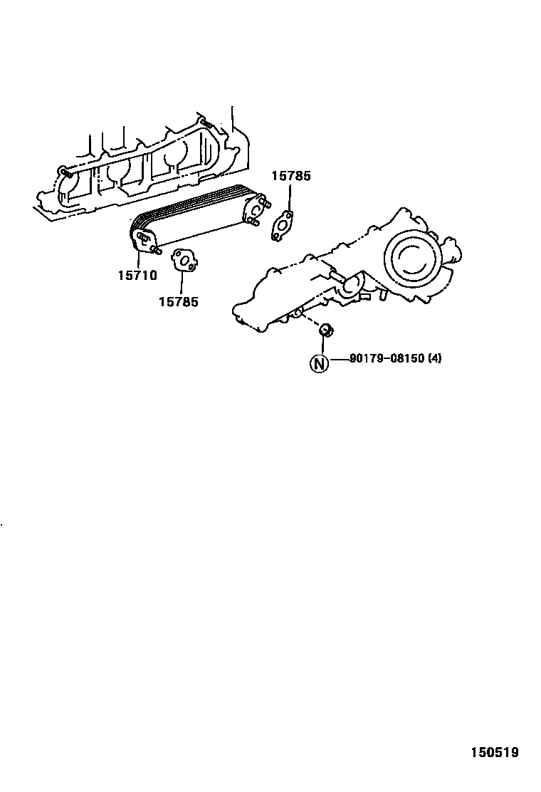 Toyota HILUX Engine Oil Cooler EPC diagram — 150519