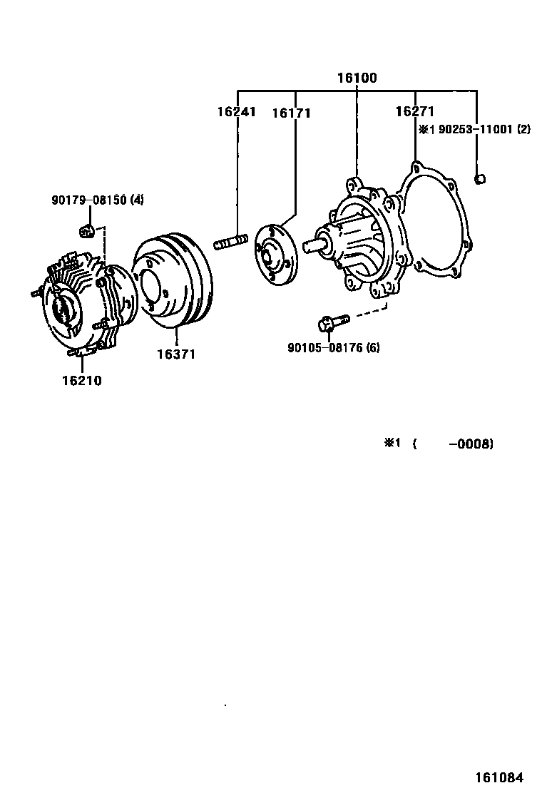 Toyota HILUX Water Pump EPC diagram — 161084