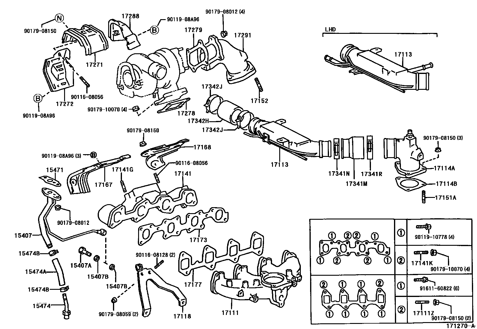 Toyota HILUX Manifold EPC diagram — 171270A