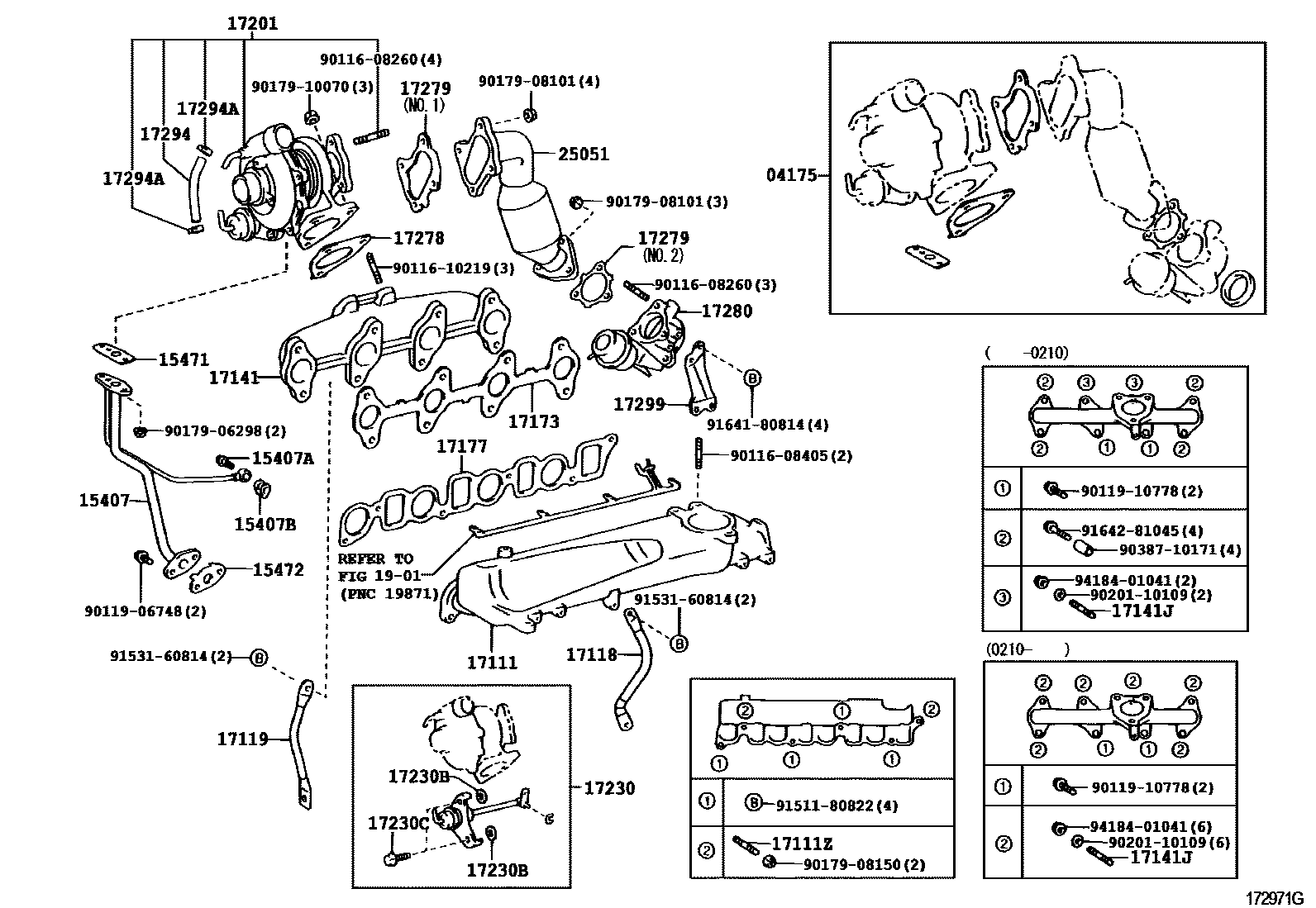 Toyota HILUX Manifold EPC diagram — 172971G