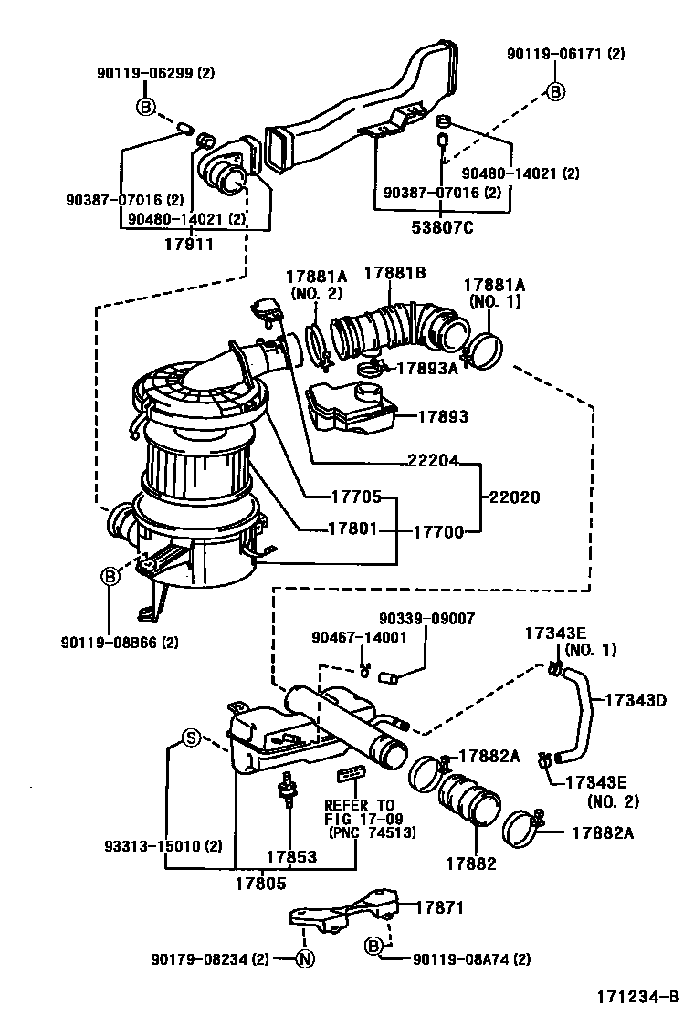 Toyota HILUX Air Cleaner EPC diagram — 171234B