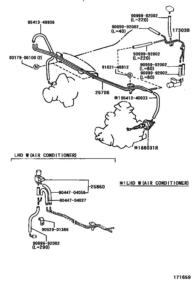 Toyota HILUX vacuum tube EPC diagram — 171659