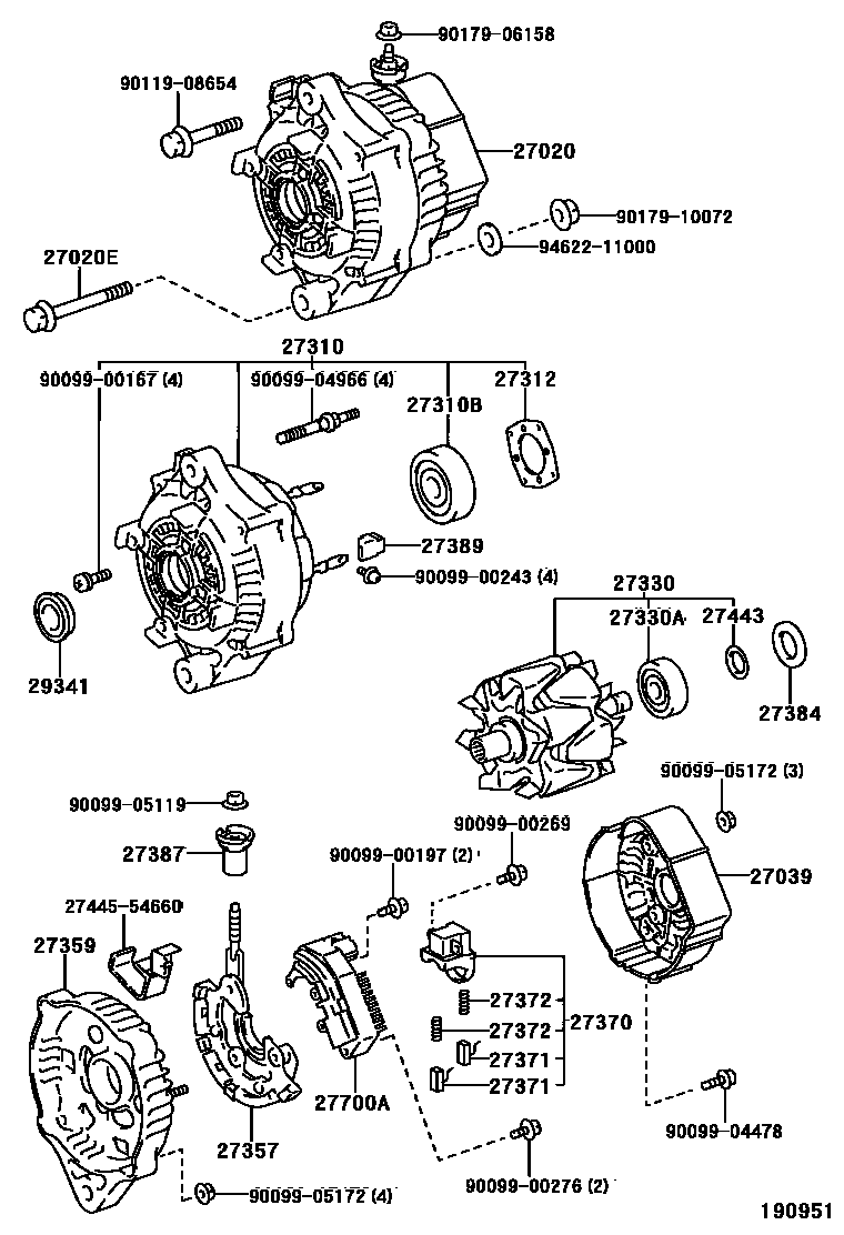 Toyota HILUX Alternator EPC diagram — 190951