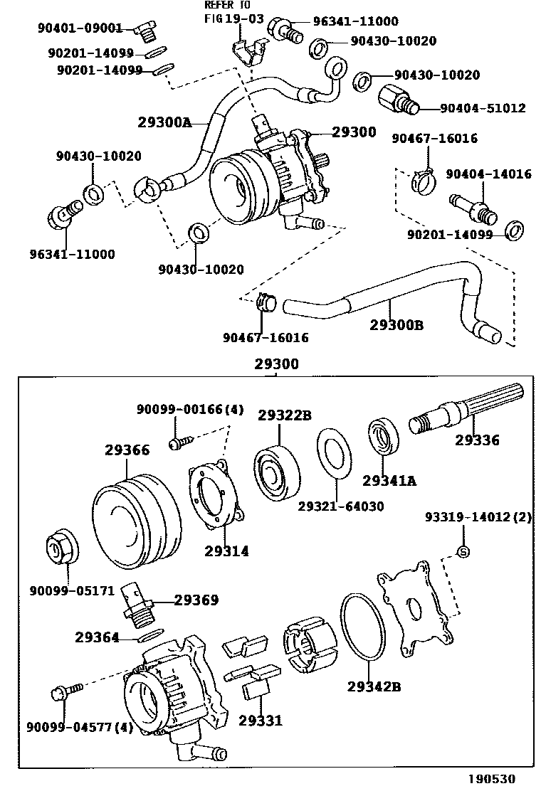 Toyota HILUX 真空泵 EPC diagram — 190530B