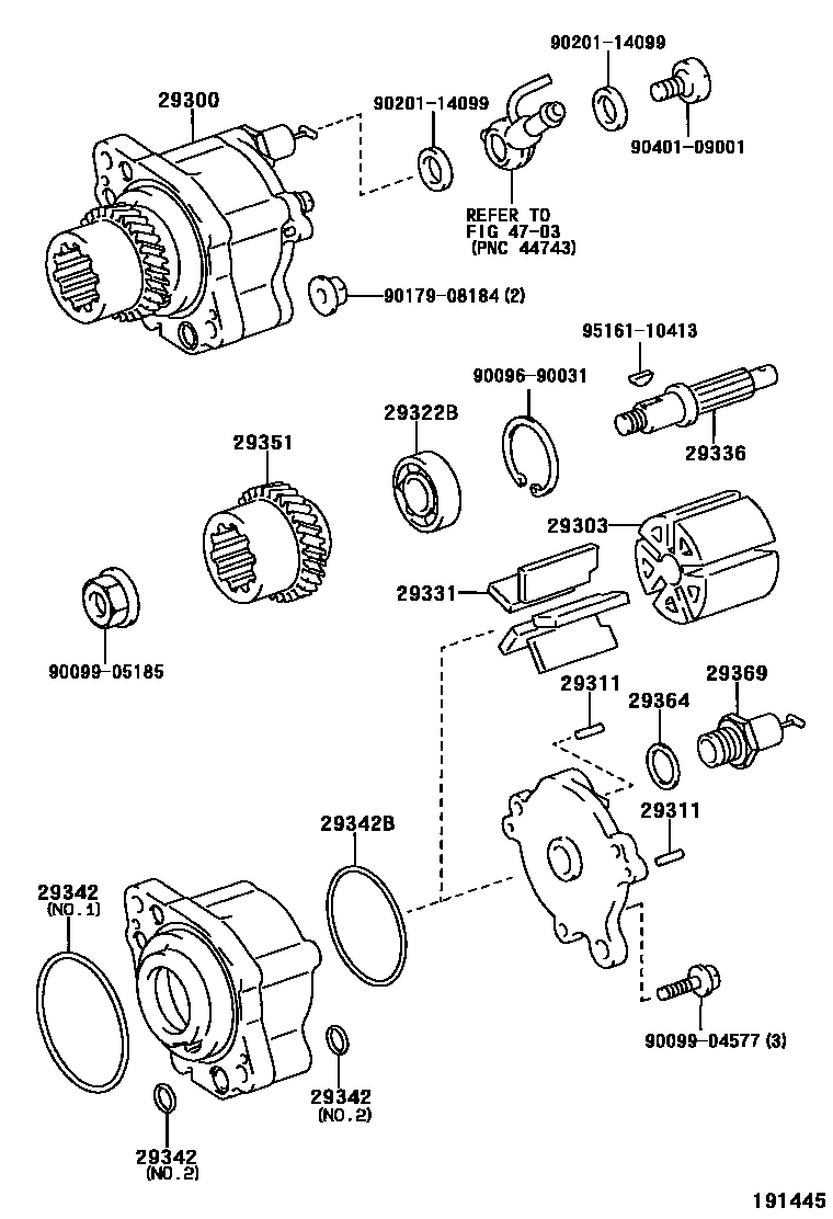 Toyota HILUX 真空泵 EPC diagram — 191445