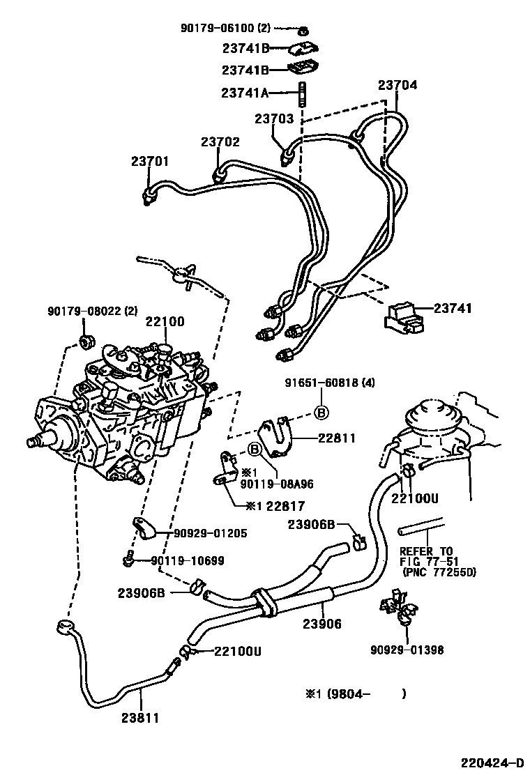 Toyota HILUX 喷油泵总成 EPC diagram — 220424D