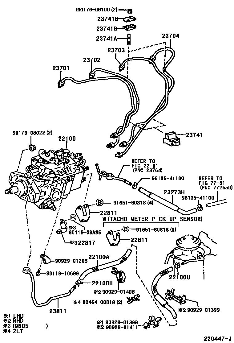 Toyota HILUX 喷油泵总成 EPC diagram — 220447J