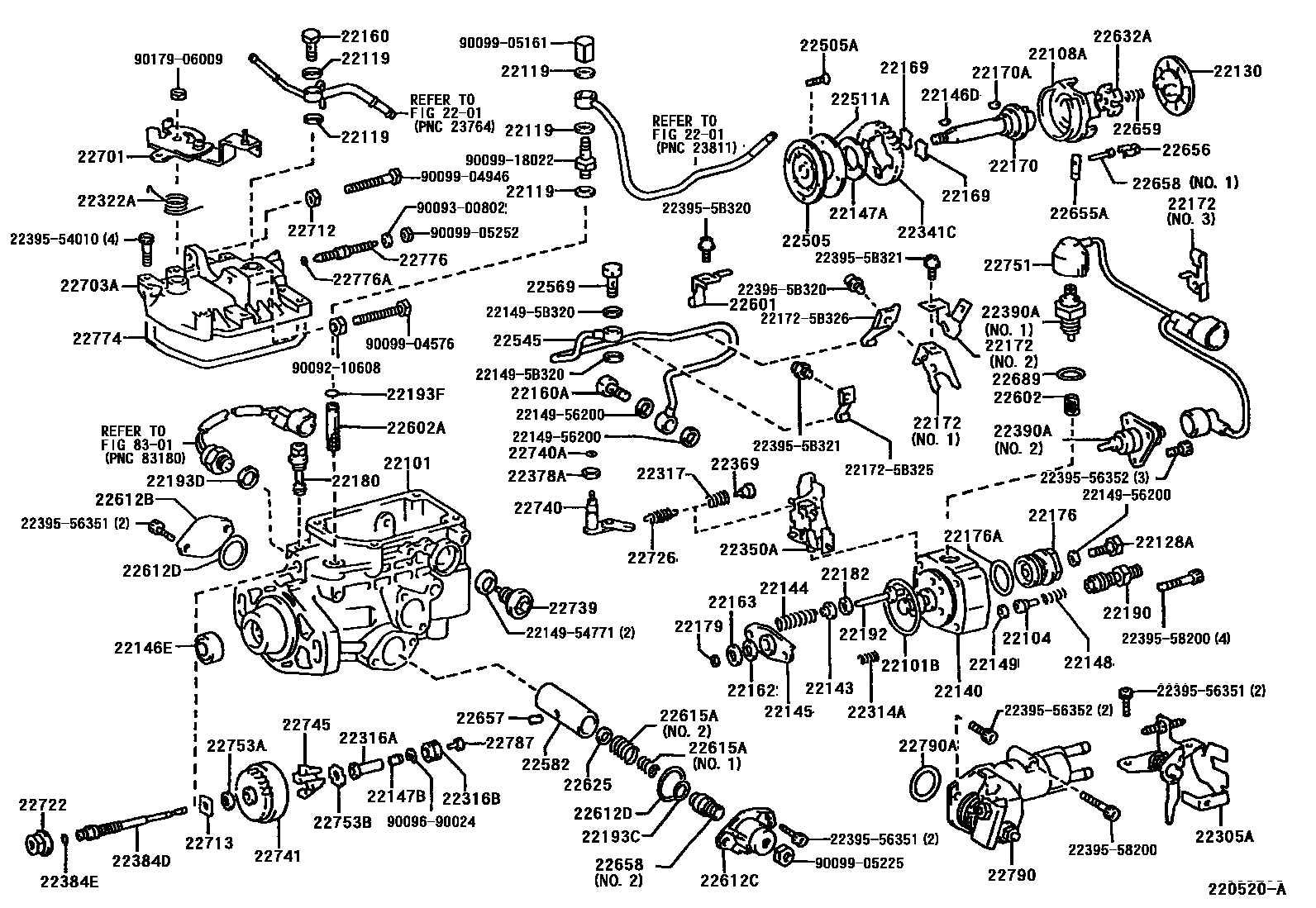 Toyota HILUX 喷油泵体 EPC diagram — 220520A