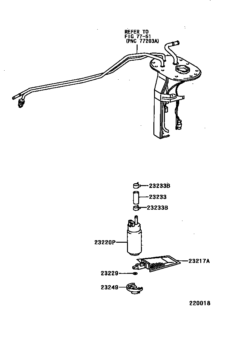 Toyota HILUX 燃油喷射系统 EPC diagram — 220018