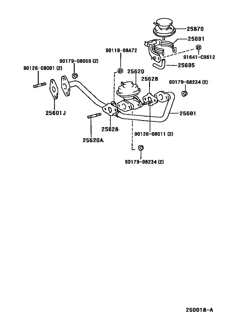 Toyota HILUX 废气再循环系统 EPC diagram — 250018A