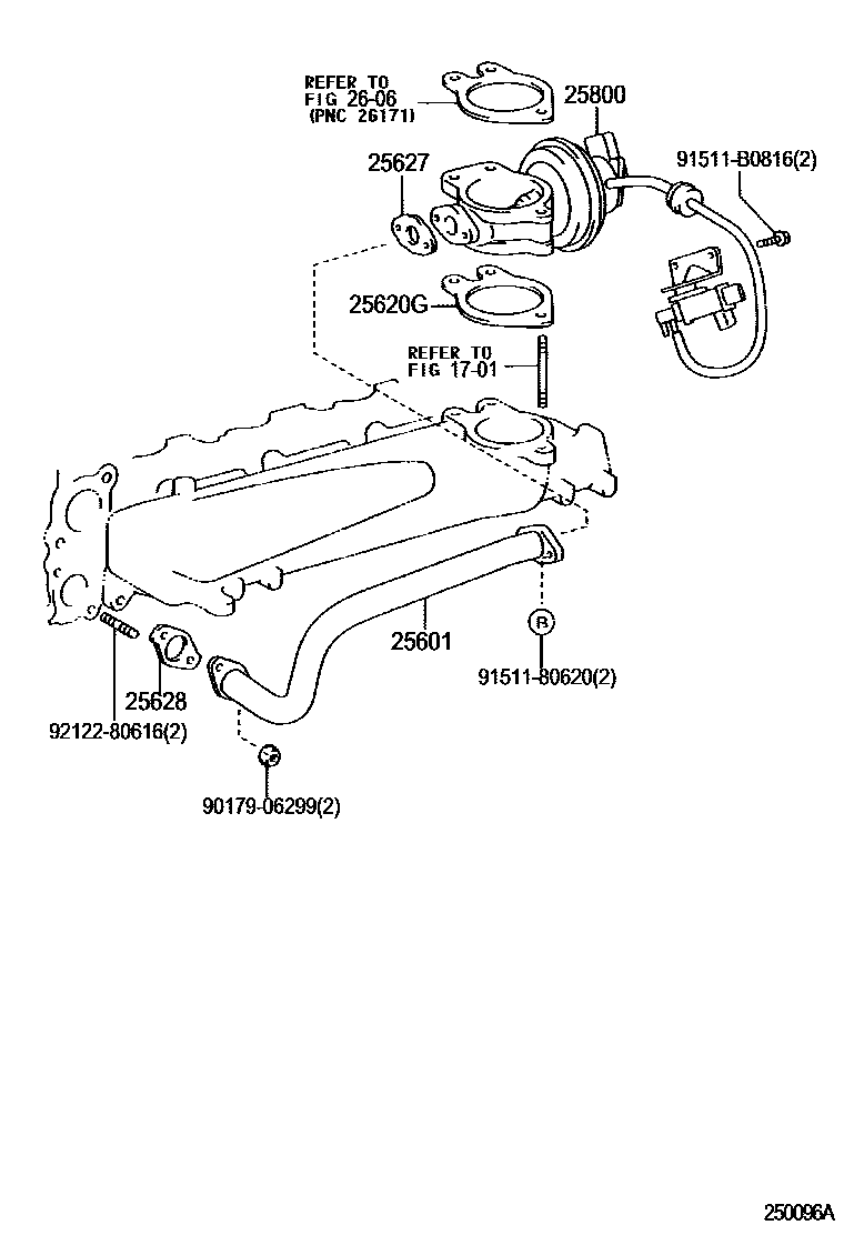 Toyota HILUX 废气再循环系统 EPC diagram — 250096A