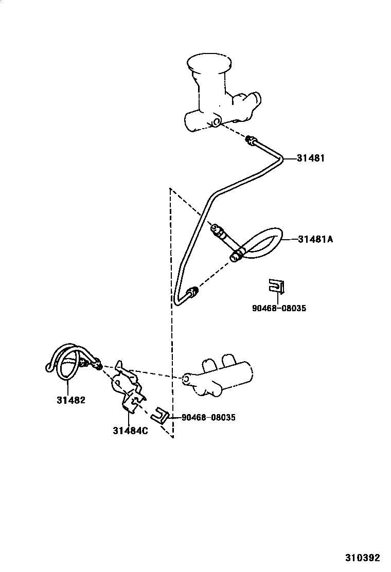 Toyota HILUX 离合器踏板和挠性软管 EPC diagram — 310392