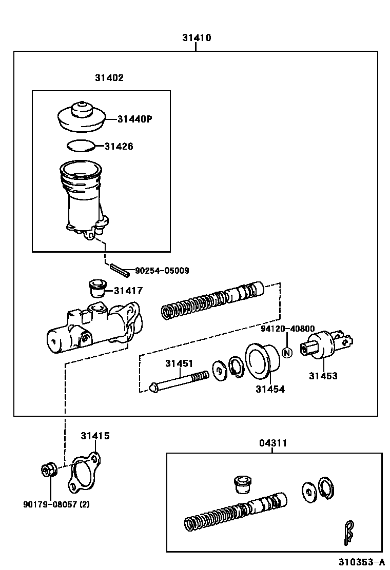 Toyota HILUX 离合器总泵 EPC diagram — 310353A