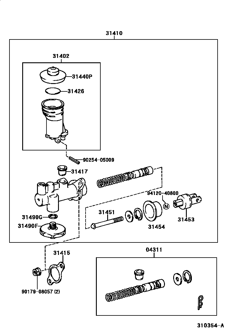 Toyota HILUX 离合器总泵 EPC diagram — 310354A