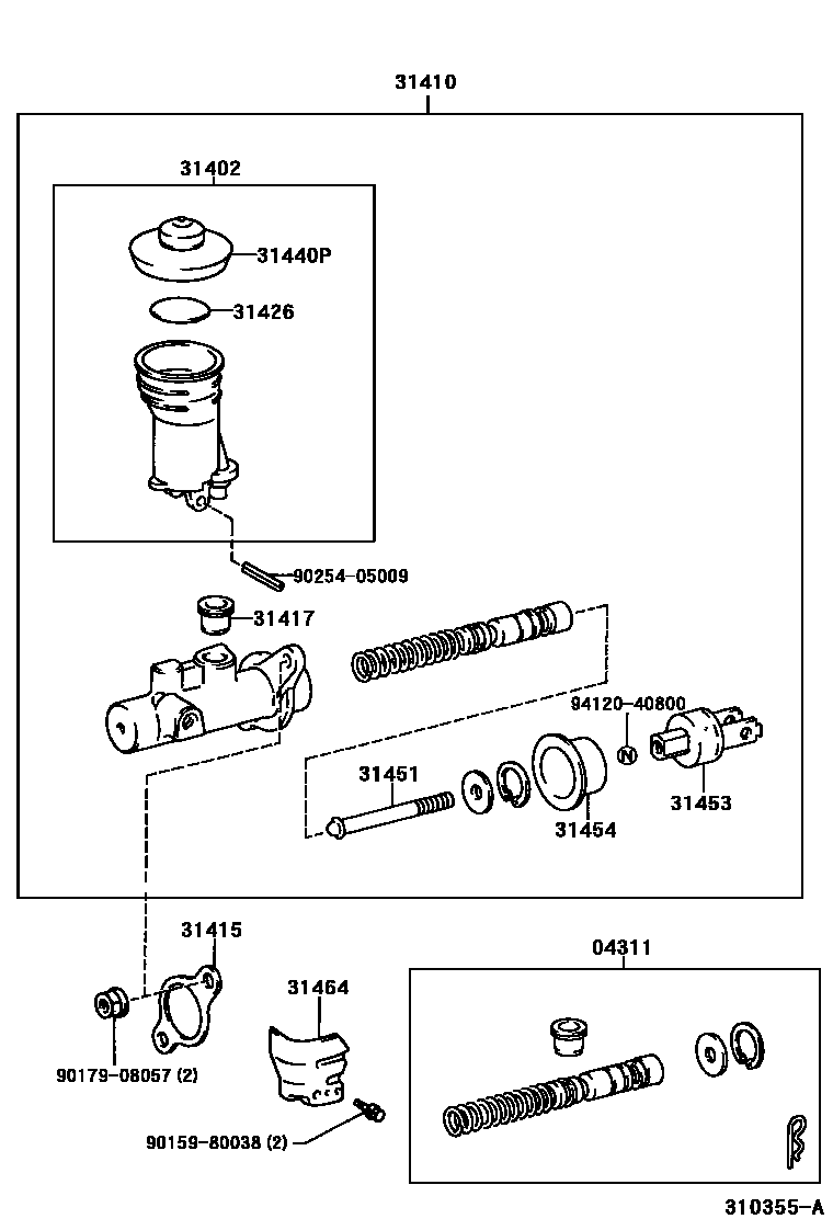 Toyota HILUX 离合器总泵 EPC diagram — 310355A