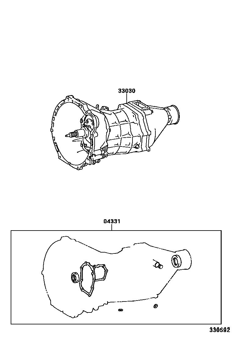 Toyota HILUX 传动桥或变速器总成和衬垫组件(MTM) EPC diagram — 330592