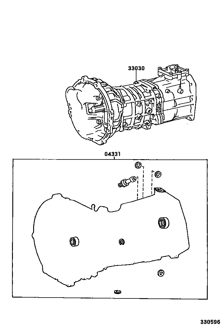 Toyota HILUX 传动桥或变速器总成和衬垫组件(MTM) EPC diagram — 330596