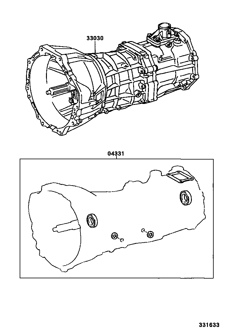 Toyota HILUX 传动桥或变速器总成和衬垫组件(MTM) EPC diagram — 331633
