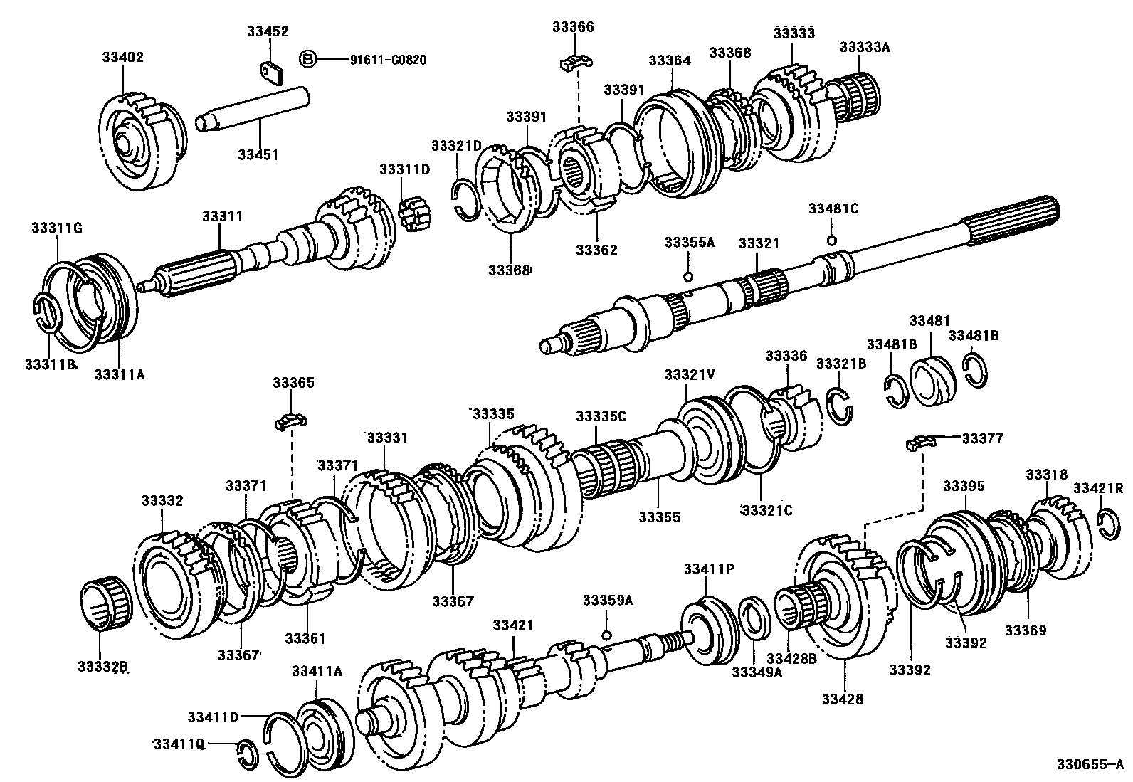 Toyota HILUX 变速器齿轮(MTM) EPC diagram — 330655A