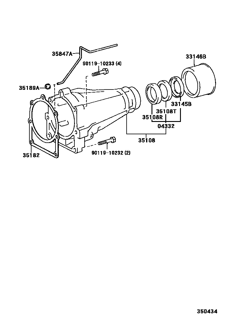 Toyota HILUX Extension shell (ATM) EPC diagram — 350434